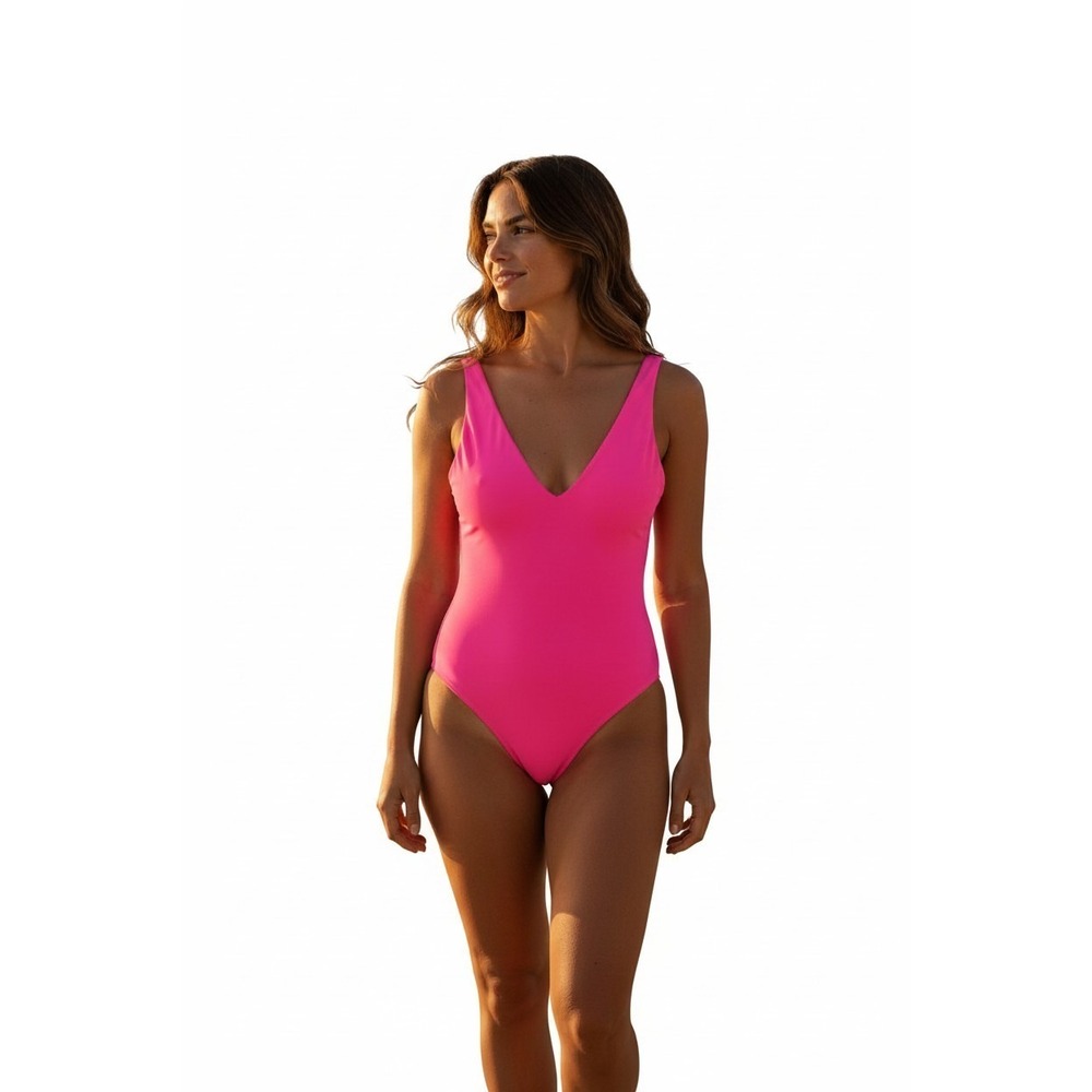 ZARA Hot Pink Off the Shoulder Bodysuit Modern Edgy Chic Stretchy SZ L